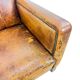 Fauteuil Moustache Français Antique – Fauteuil Club en Cuir Cognac – Début du 20ème siècle