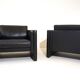 Knoll Studio Line set of 2 leather armchairs by Jürgen Lange