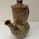 Large pyrite stoneware coffee pot, workshop work, 1970.