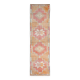 Tapis runner vintage, tons pastel délavés et motifs ethniques, 95x350Cm