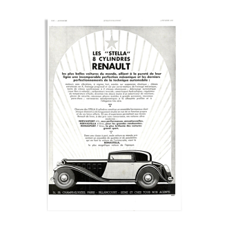 Affiche vintage années 30 Renault Automobiles