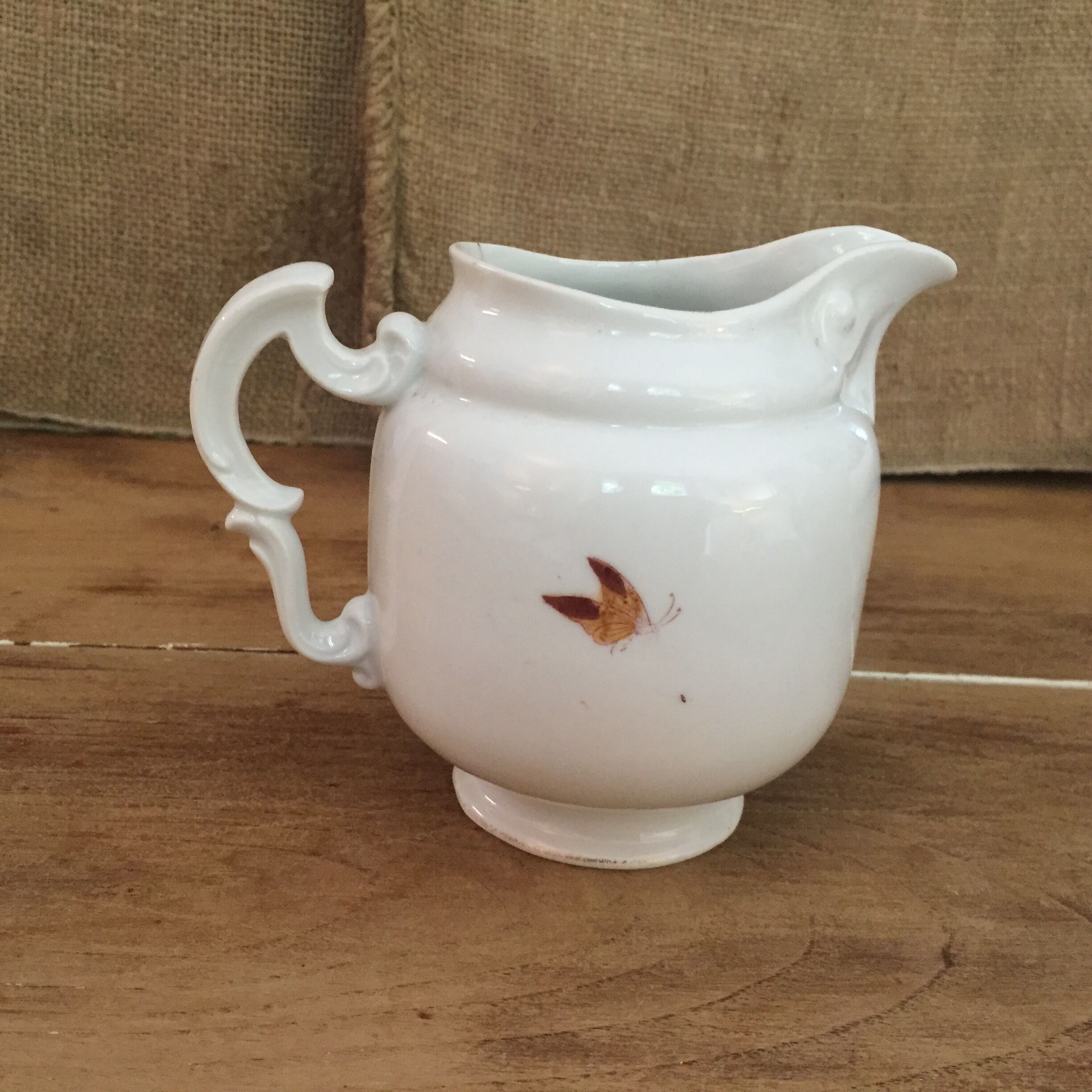 Teapot and its vintage porcelain milk jar