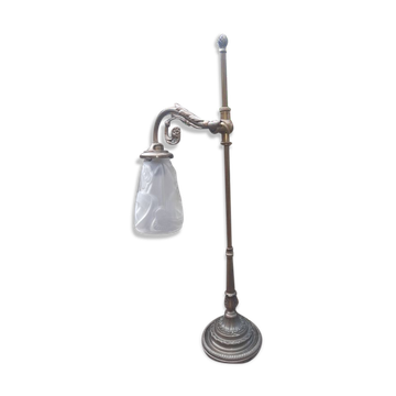 Lampe tulipe articulé art déco,pieds bronze