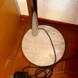 Design floor lamp in chrome with 3 balls, marble base from the 1970