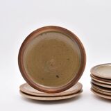 Série d'assiettes en grès 1970 Pierre Digan