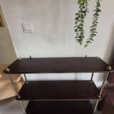 Wooden shelf with gold metal