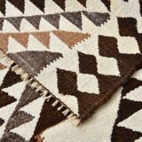 3x10 Brown Beige Persian Kilim Runner Rug, 97x324Cm