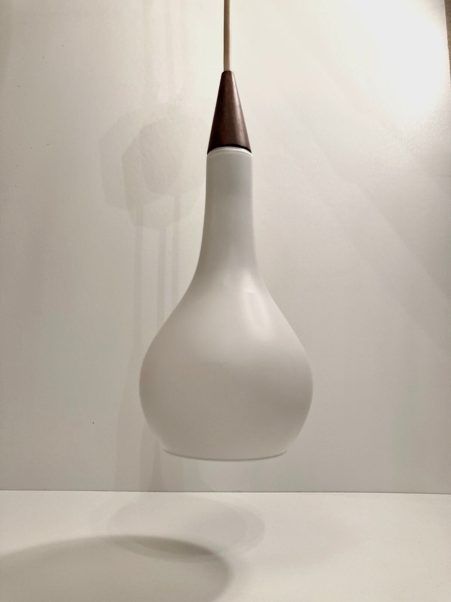 Pair of Louis Poulsen suspension in Opaline Holmegaard
