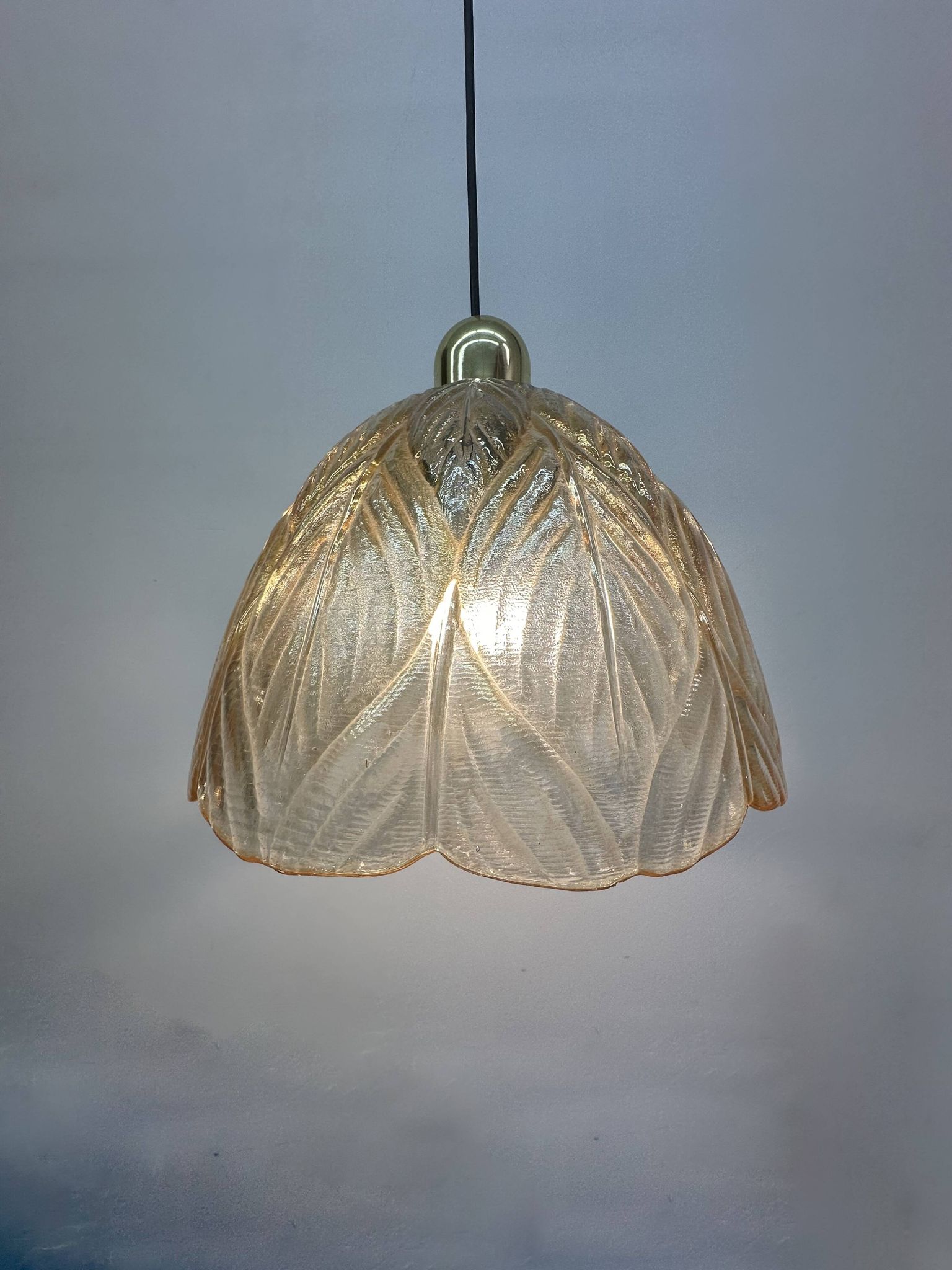 Peil & Putzer glass leaf hanging lamp , 1970’s