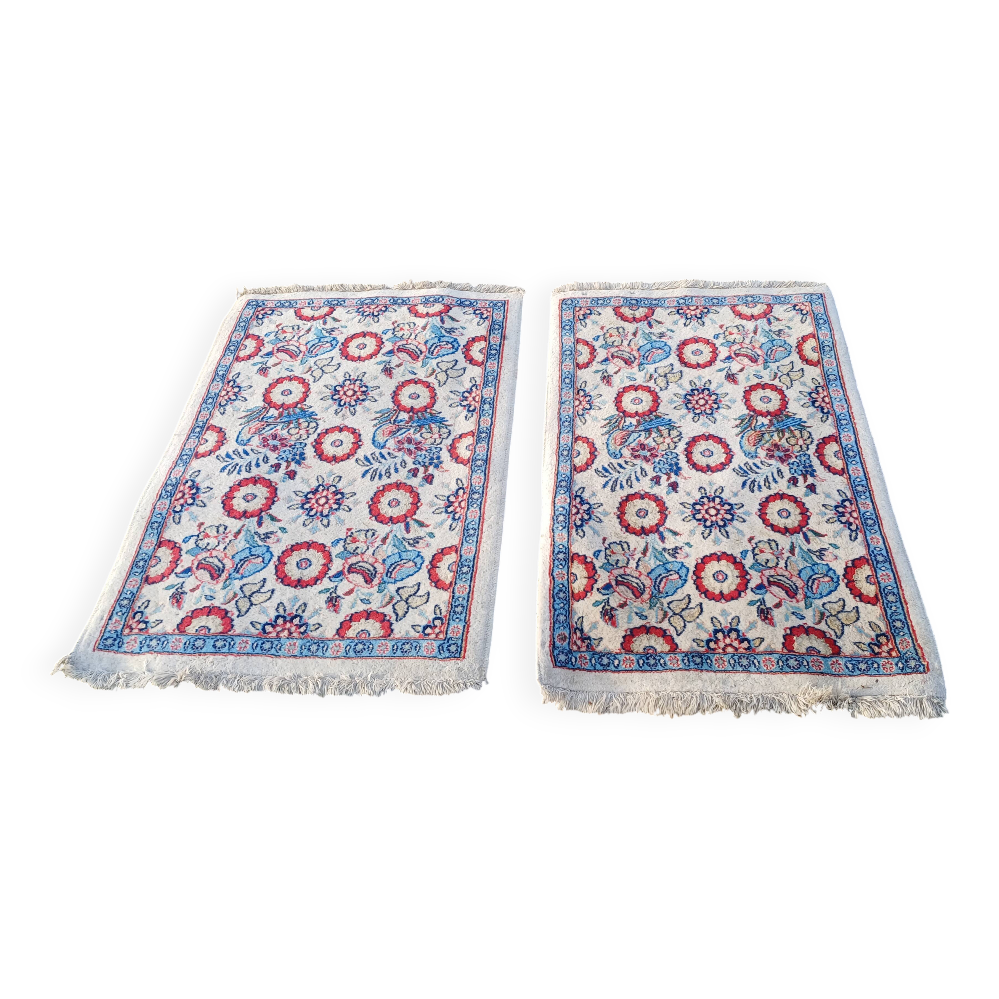 Pair of Persian Afir wool rugs hand knotted