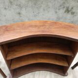 Bar and 2 brutalist stools in massive elm circa 1960