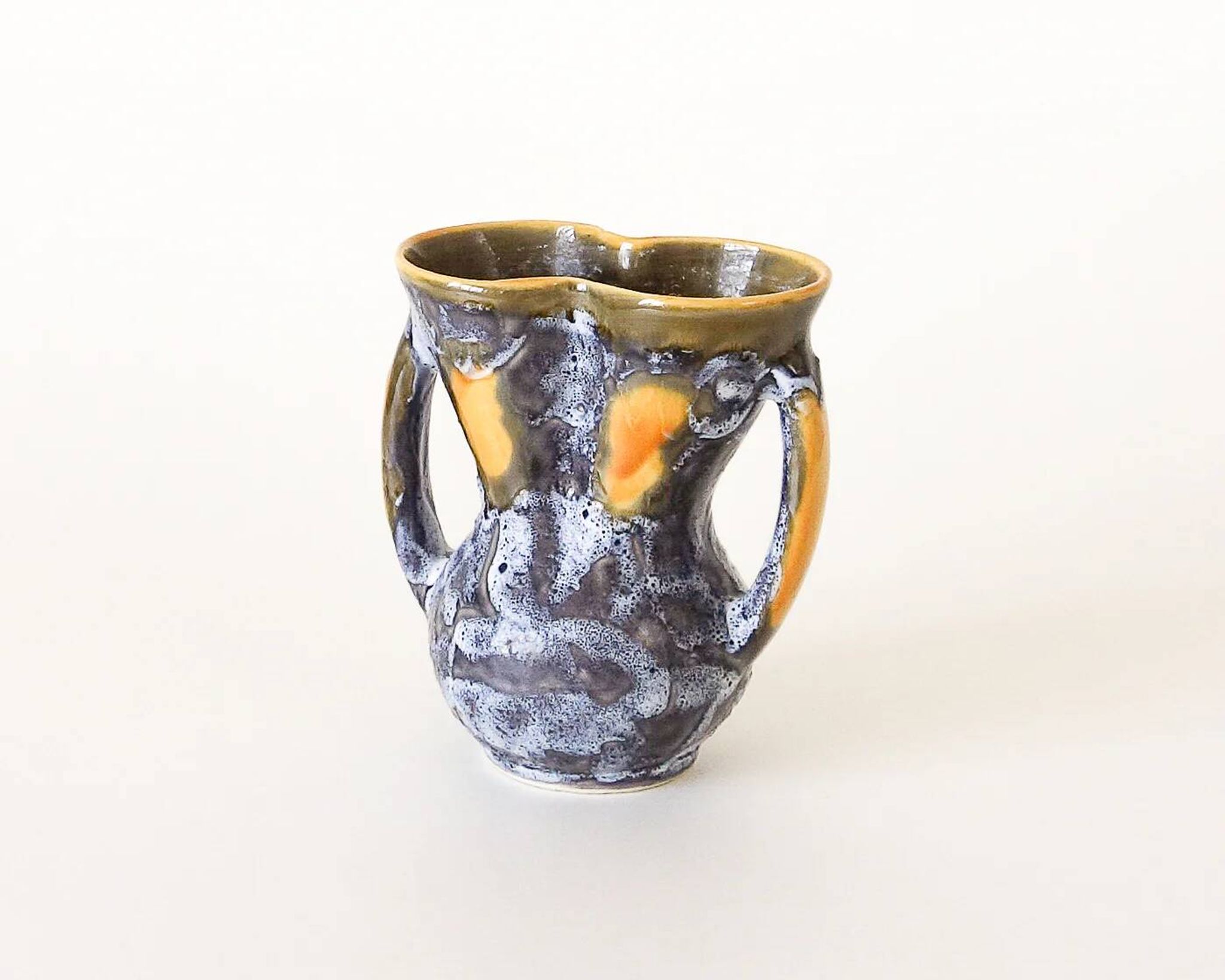 Vase Vallauris gris et moutarde