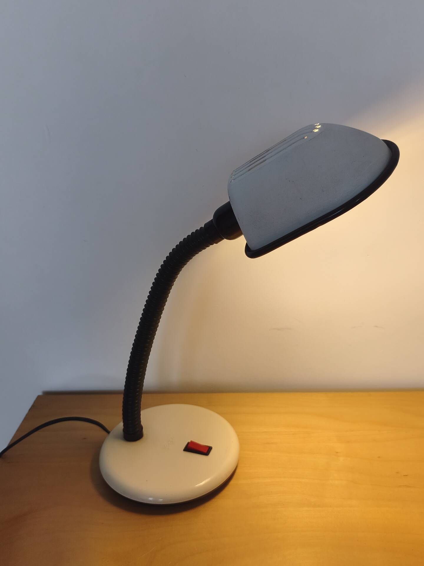 Lampe bureau blanche noire  bras articulé vintage