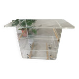 Console en plexiglas par David Lange vintage 1980