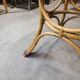 70s smoked glass and rattan table
