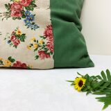 Green and flowery cushion
