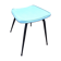 Vintage stool with tapered legs in sky blue faux leather.