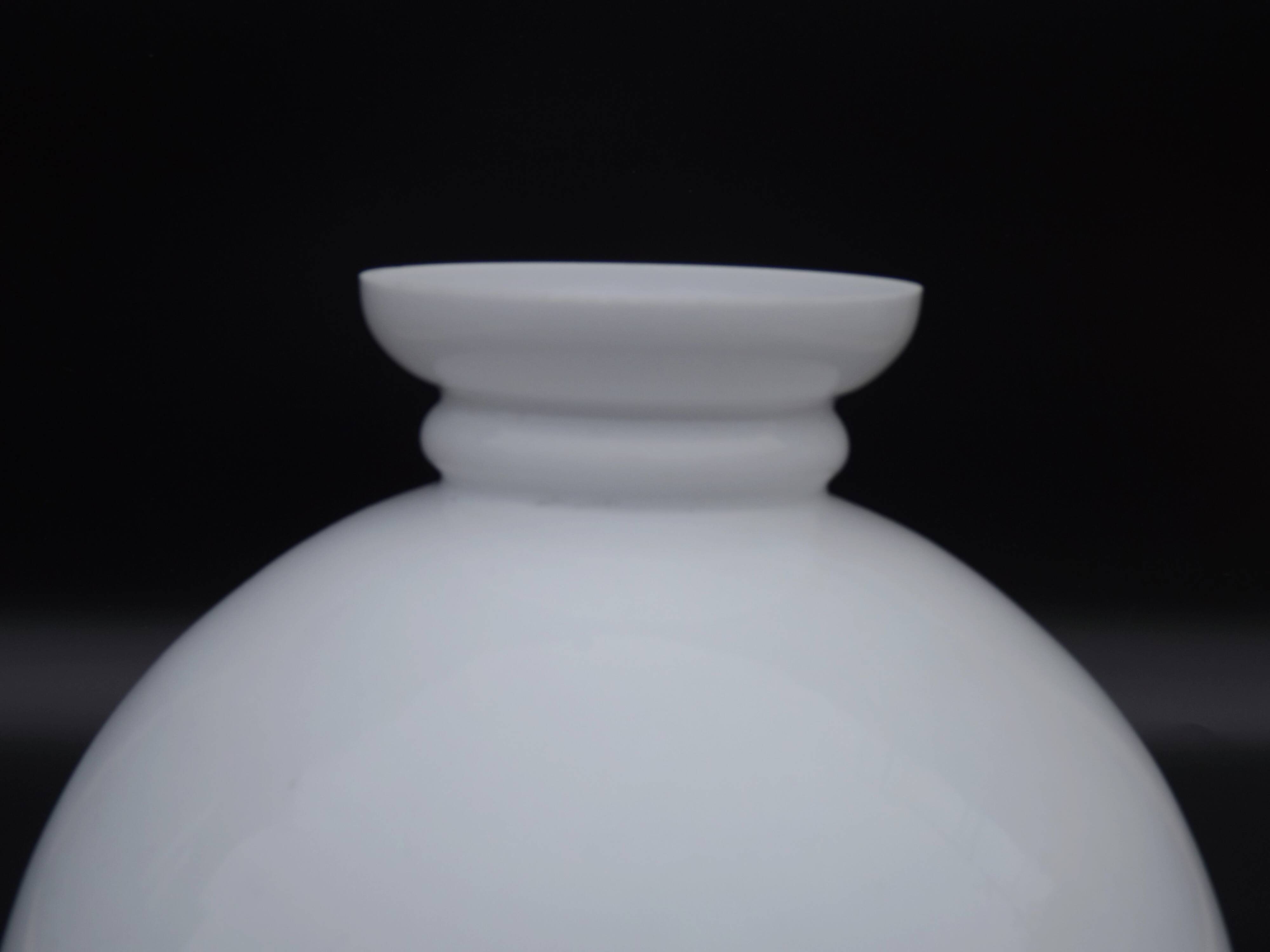 French Vintage White Opaque Glass Lantern Style Replacement Shade 0185