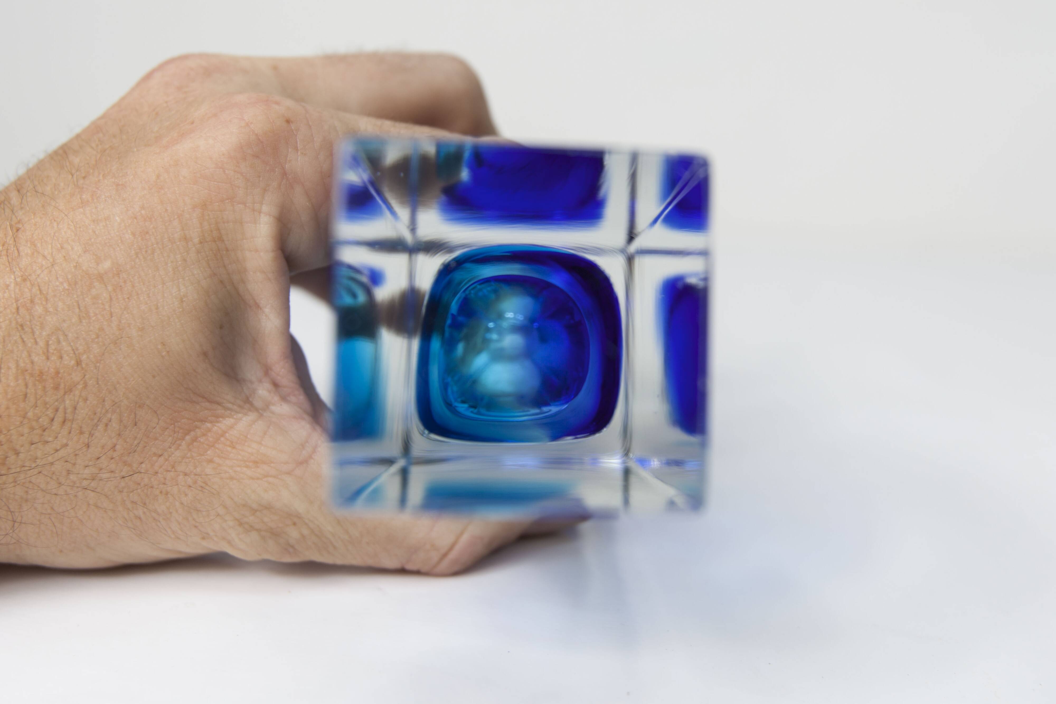 Sommerso Murano blue vase 1960