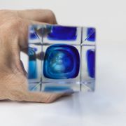 Sommerso Murano blue vase 1960