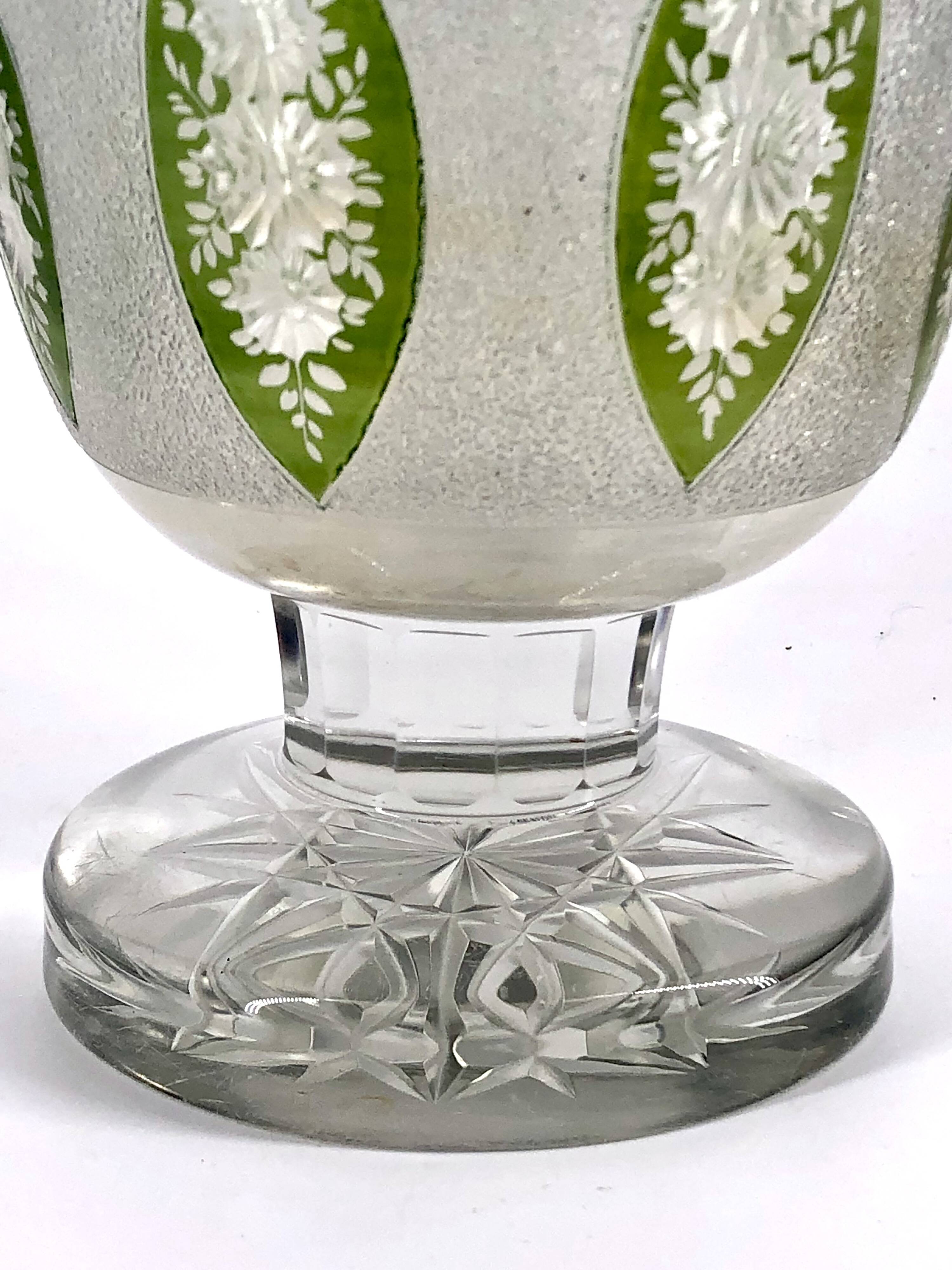 Bohemian Crystal Vase, Late 19th Century