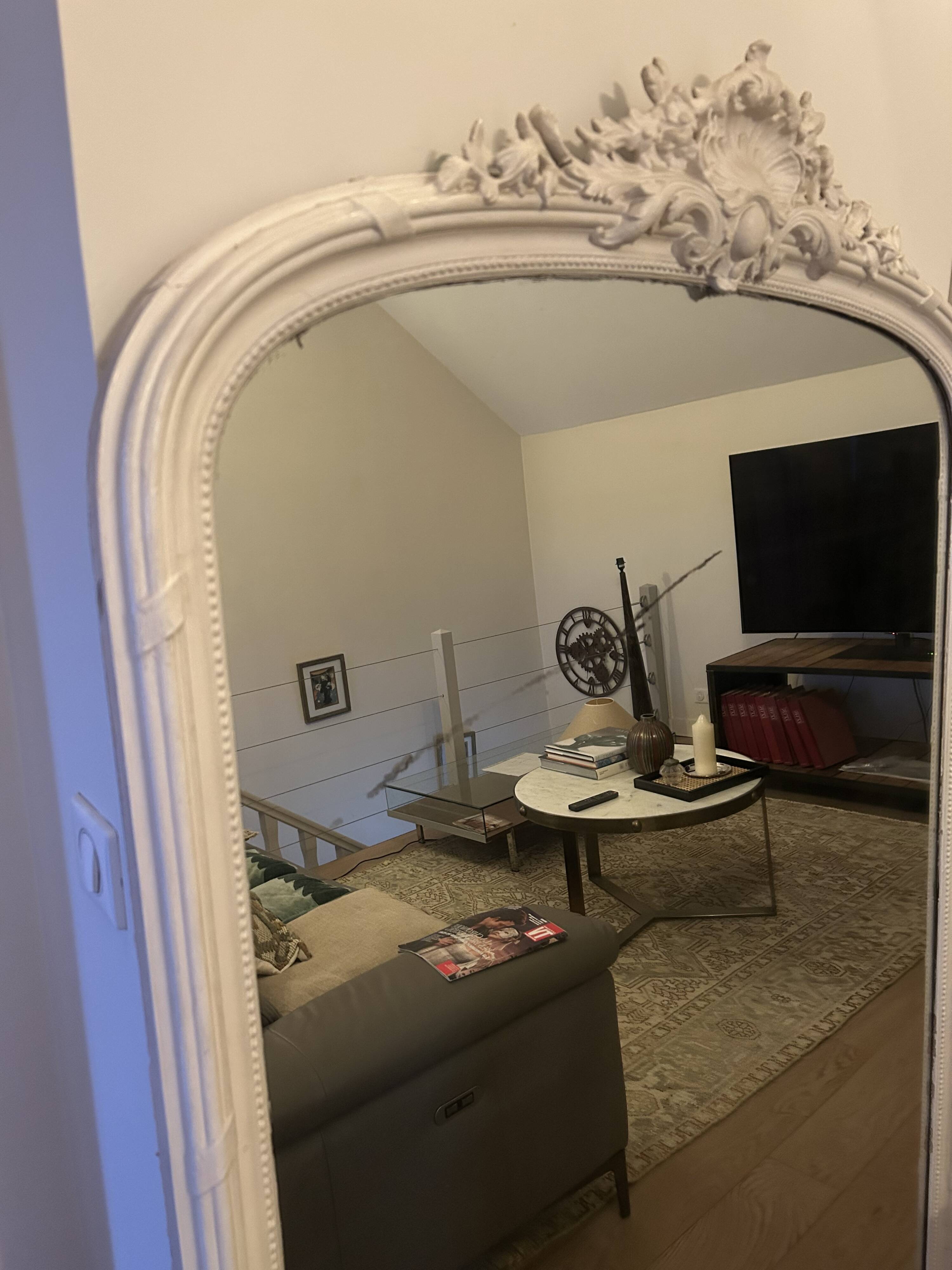 Antique Louis XV style mirror - mercury glass - 175 x 110 cm