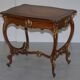 Pine desk with leather and gilding, late Victorian period around 1900.