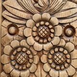 Parisian Art Deco style wardrobe in solid raw oak, 1950
