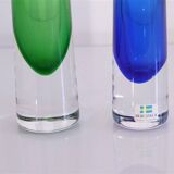Pair of Scandinavian glass vases from Bergdala 1970