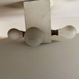 Modernist square sandblasted glass ceiling light topped with a vintage Art Deco mirror pyramid