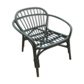 Grey rattan armchair