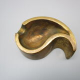 3 vintage brass ashtrays shape drops of water