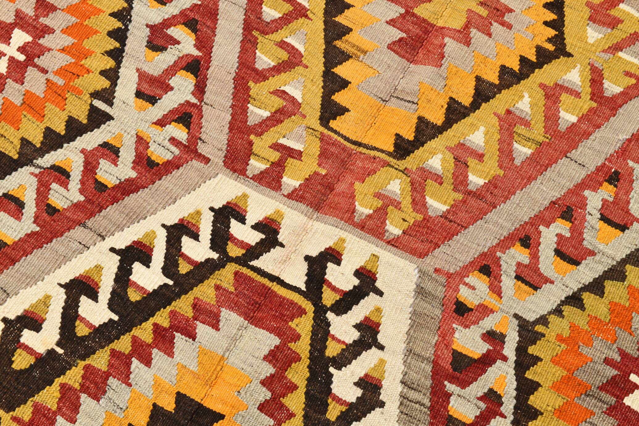 6x9 Large Geometric Style Multicolor Style Wool Vintage Kilim Rug,182x283cm