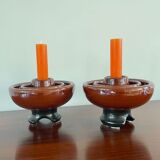 Set of 2 ceramic candle holders