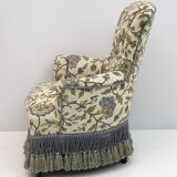 Paire de fauteuils et deux ottomans Art Déco en noyer et velours italiens, 1920