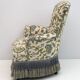Pair of Art Dèco Italian Walnut and Velvet Armchairs and Two Ottomans, 1920
