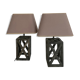Paire de lampes en bois
