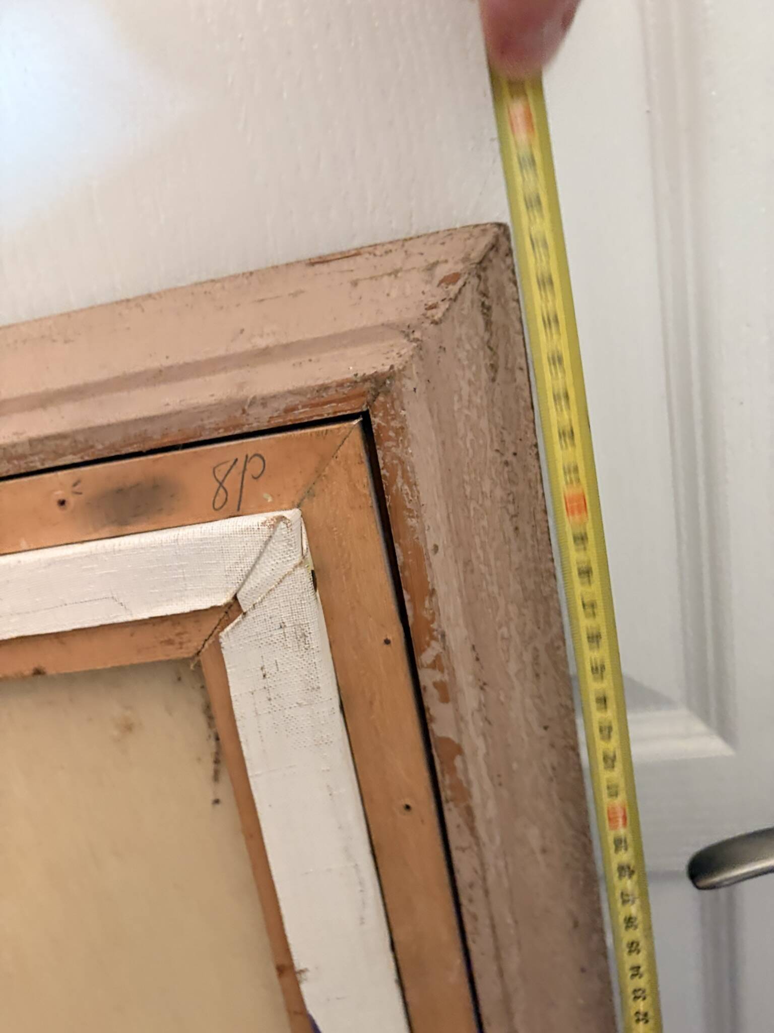 Old painting Oil on canvas Countryside Landscape House Garden Tree N