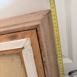 Old painting Oil on canvas Countryside Landscape House Garden Tree N