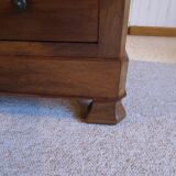 Rare pretty old chest of drawers with 4 drawers - Louis Philippe style in Walnut