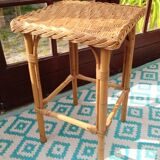Rattan side table