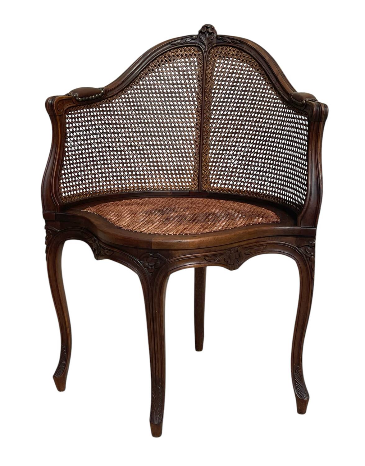 Louis XV Style Walnut Office Chair
