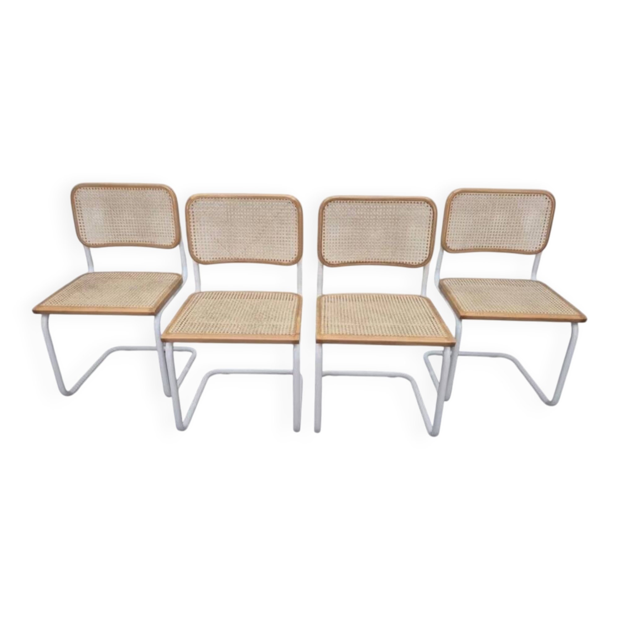 White Framed Marcel Breuer B32 Cesca chair