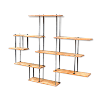 Etagère industrielle bois et métal