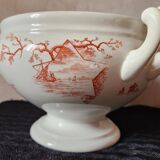 Dutch Tureen Petrus Regout Marines Series 1896 Maastricht Red Transferware
