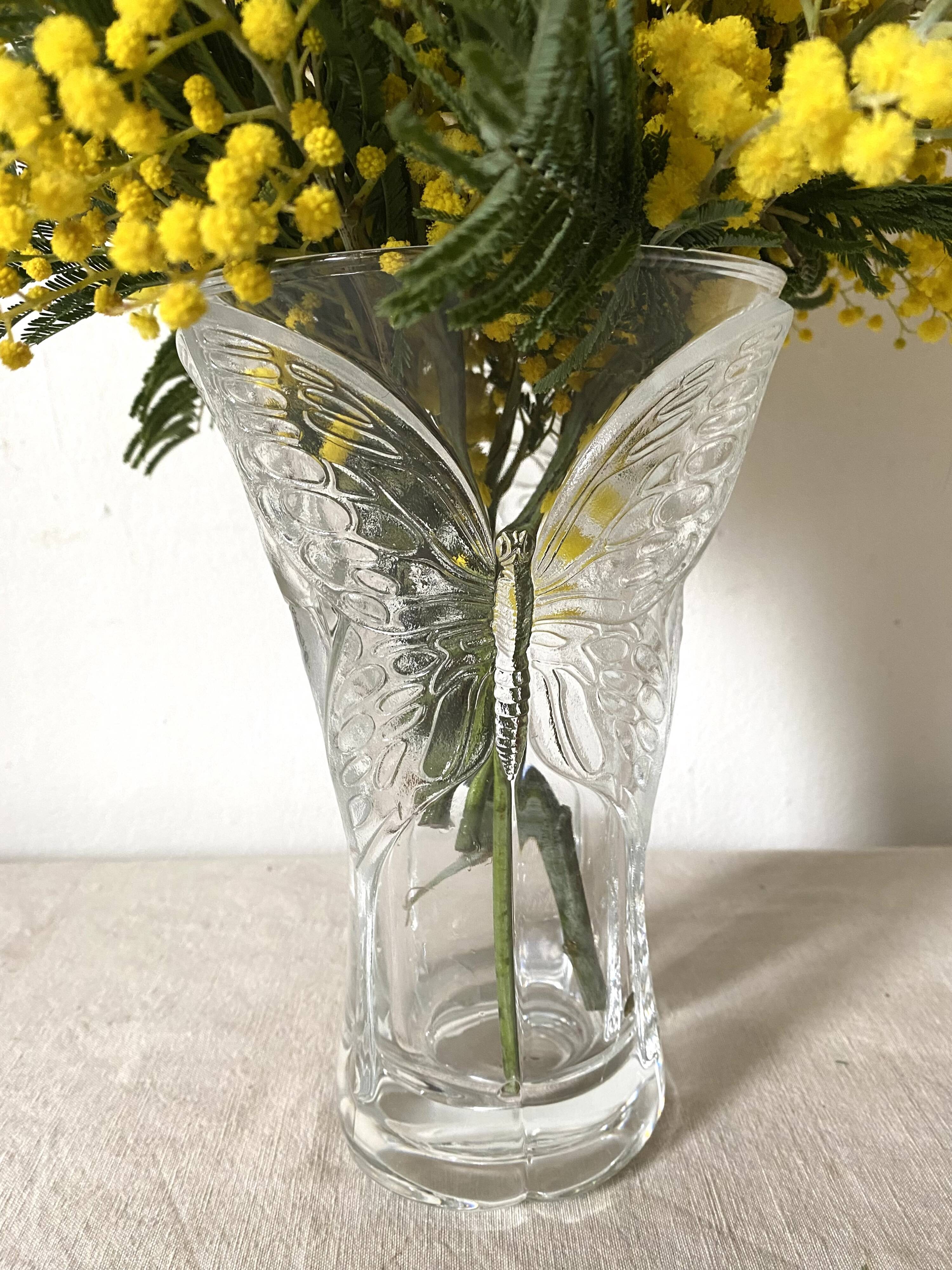 Glass butterfly vase