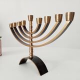 Art Deco Hebrew Candlestick Menorah with 9 Branches