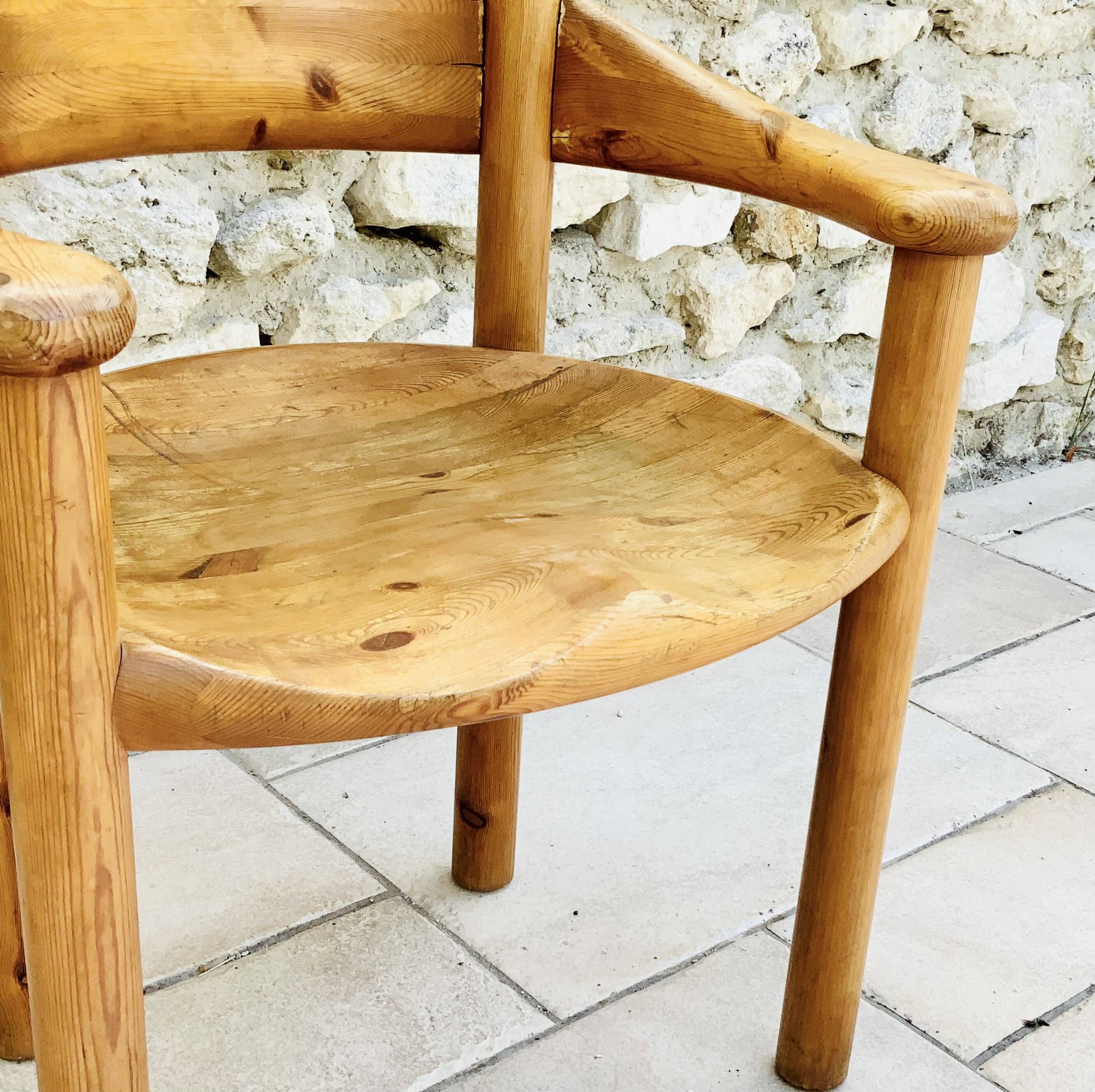Scandinavian armchair in solid pine by Rainer Daumiller, 1970s
