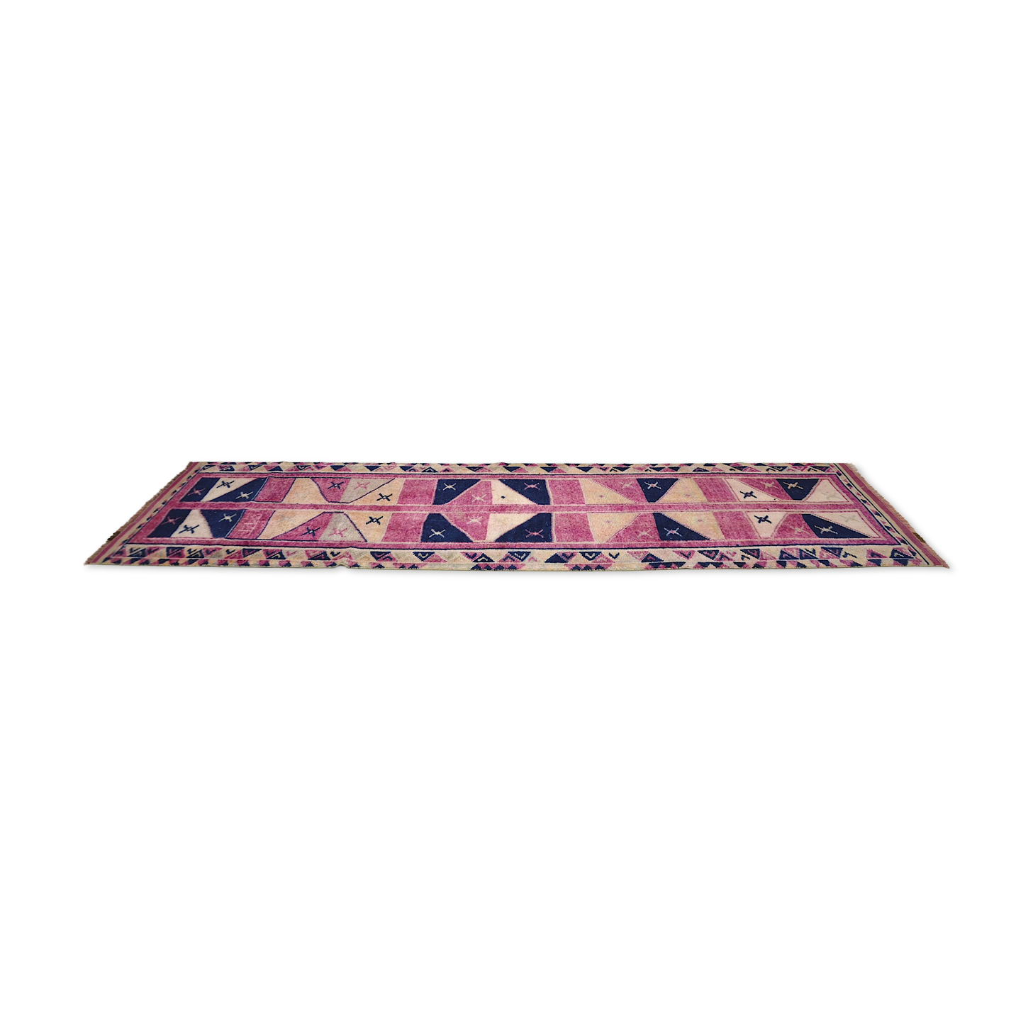 Pink & Dark Blue Anatolian Runner sku 2269.