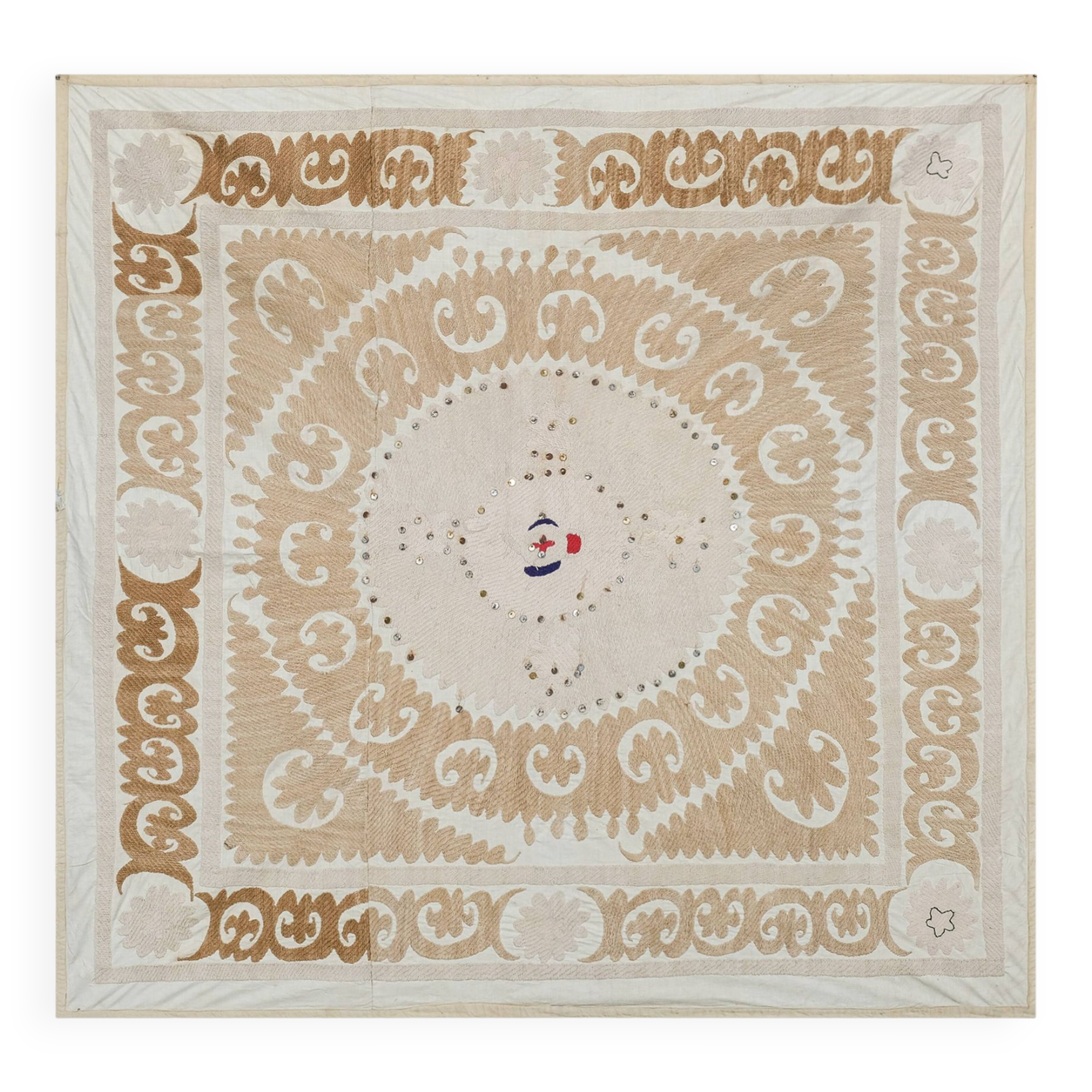 Tapis noué à la main, tapis turc vintage 130x136 cm